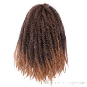 Ombre Color Marley Braids Hair Crochet 18 inch Afro Kinky Curly Synthetic Braiding Hair Crochet Twist Braids
